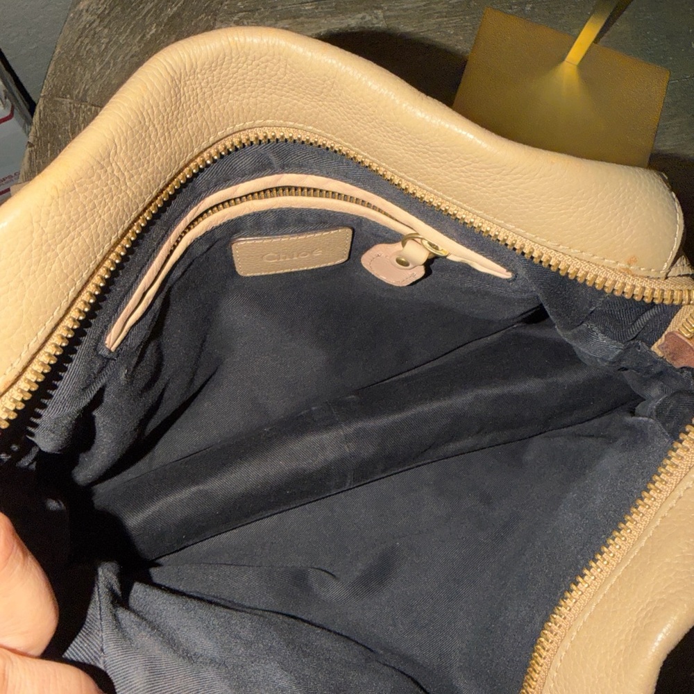 Chloé Beige Leather Paraty Satchel Bag w/ Detachable Strap - Picture 7 of 9